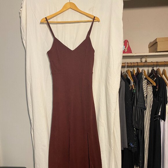 Birdy Grey Cabernet Crepe Cowl Neck Gown Size S - Perfect for Wear or Refashion! - Picture 2 of 6